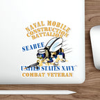 Die-Cut Vinyl Sticker - Navy - Seabee - Combat Veteran