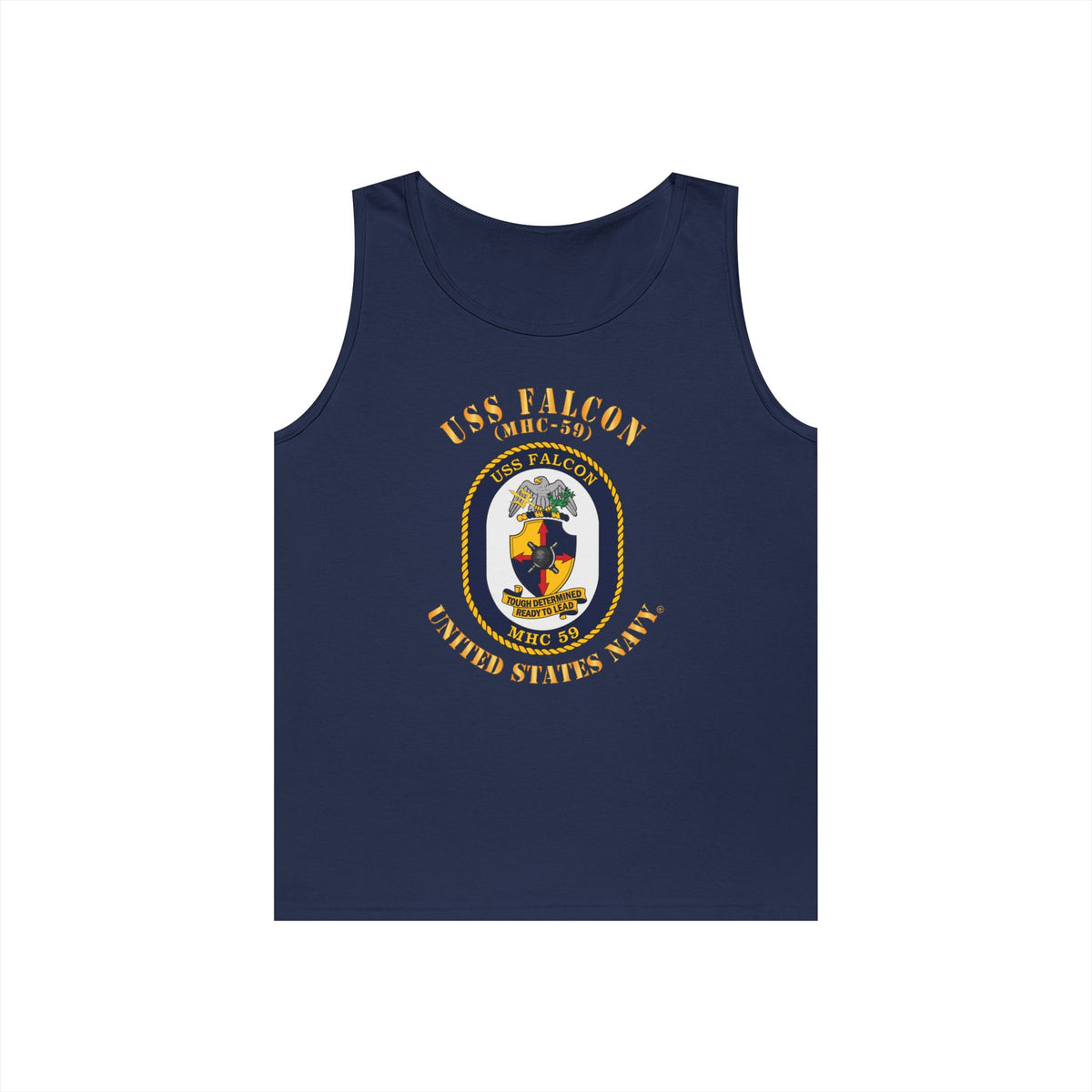 Unisex Heavy Cotton Tank Top - Navy - USS Falcon (MHC-59)