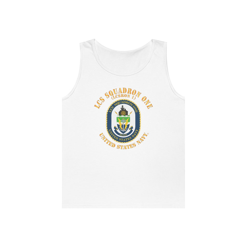Unisex Heavy Cotton Tank Top - Navy - LCS Squadron One (LCSRON 1)
