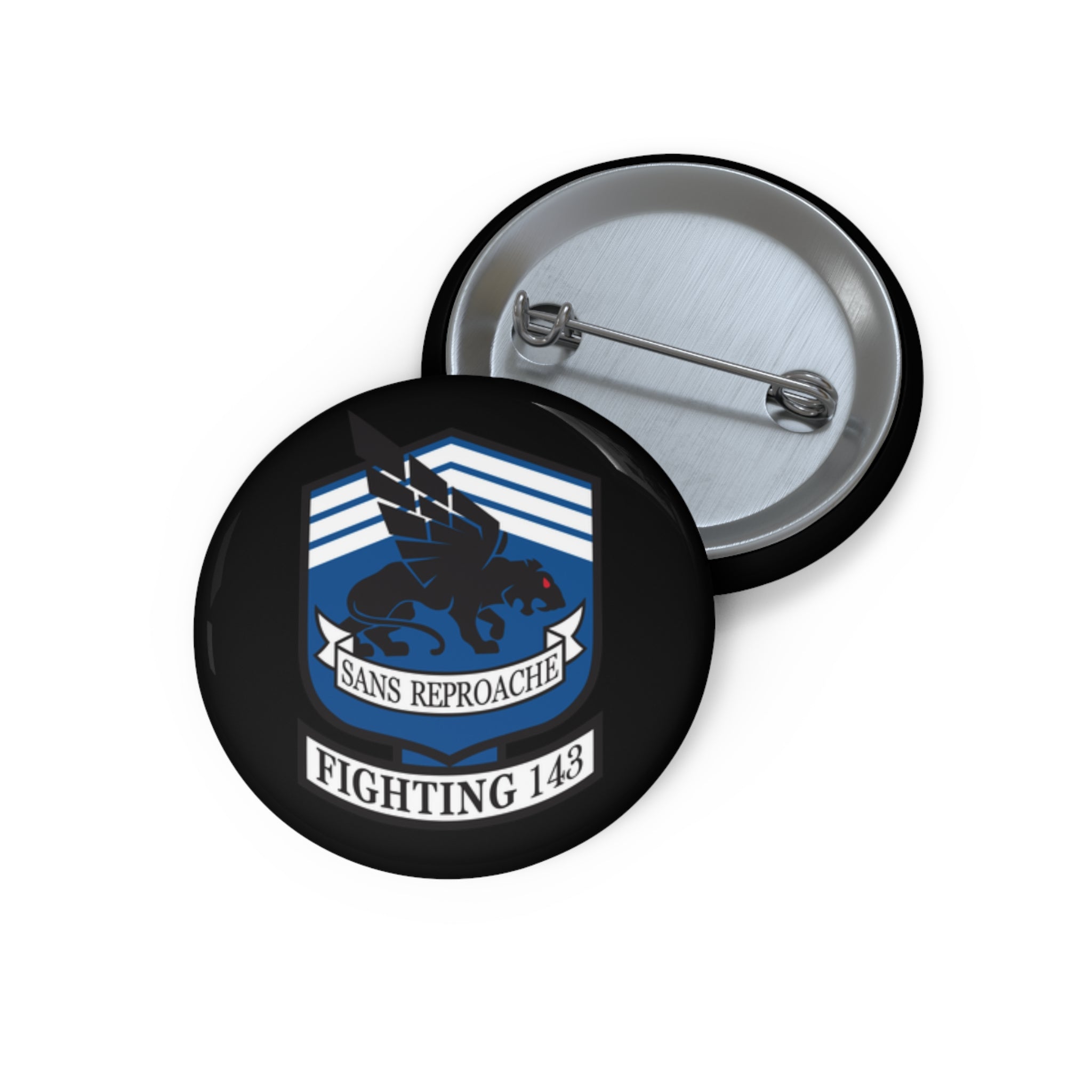 Custom Pin Button - Navy - Strike Fighter Squadron 143 (VFA-143) wo txt
