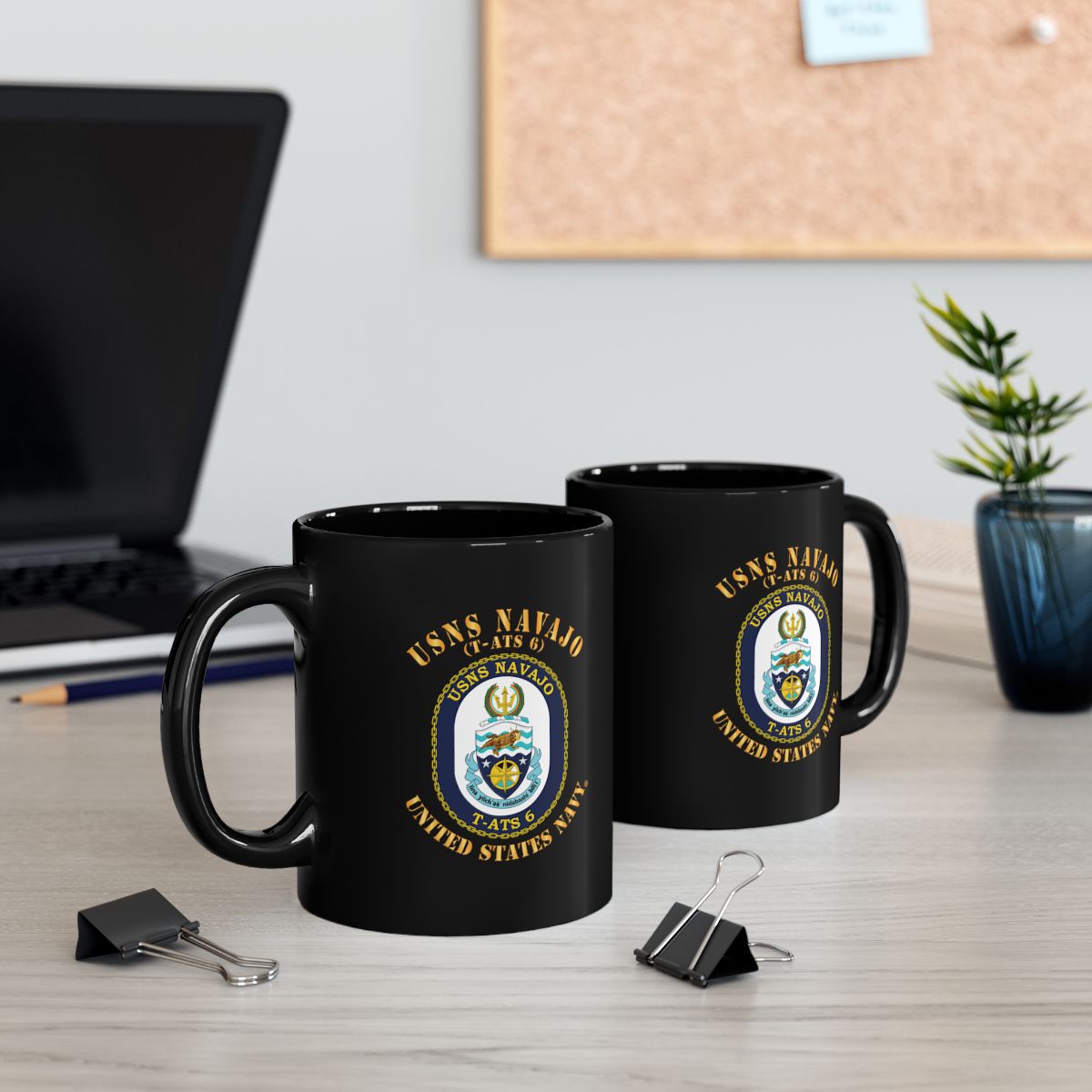 Black Mug (11oz, 15oz) - Navy - USNS Navajo (T-ATS 6)