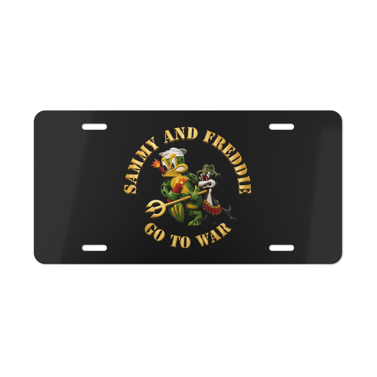Vanity License Plate - Navy - SOF - Sammy - Freddie - Go to War - 3D - Enhanced