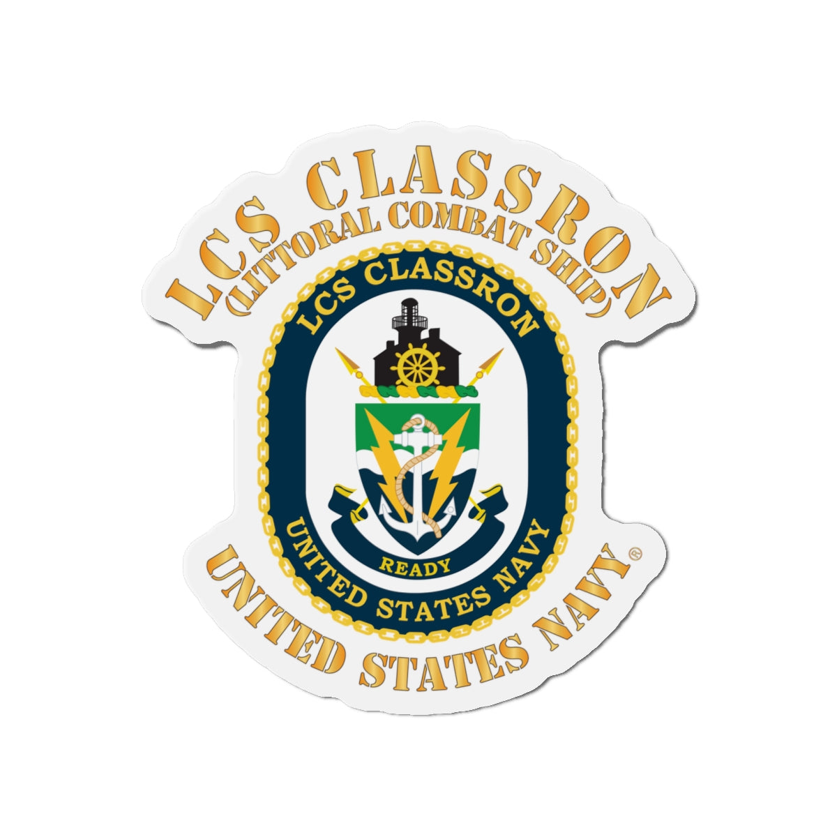 Die-Cut Magnet - Navy - LCS Classron (Littoral Combat Ship)