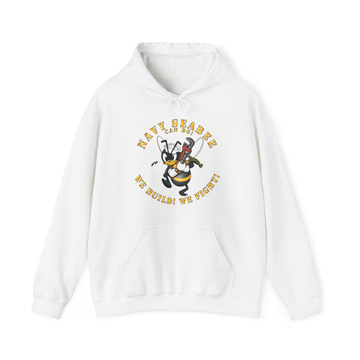 Unisex Heavy Blend™ Hoodies - Navy - Navy SeaBee - w Wrench and Hammer X 300