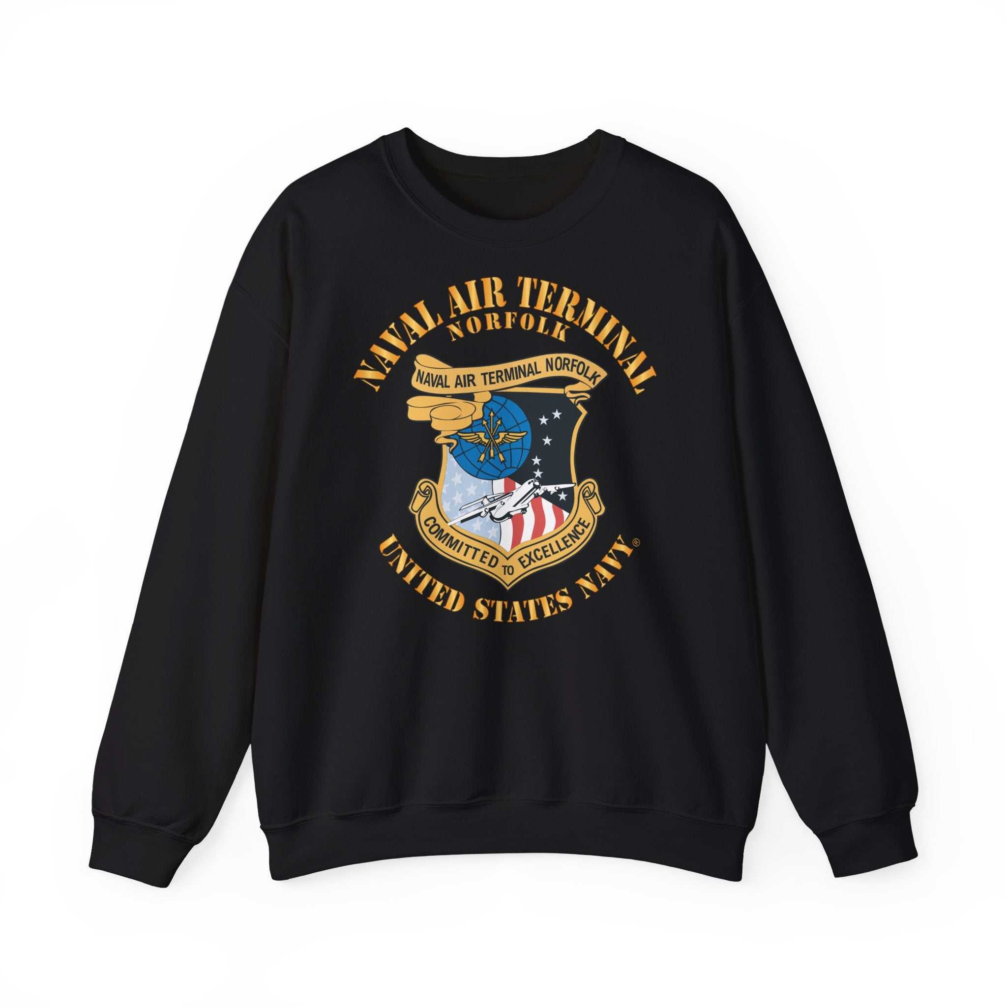 Unisex Heavy Blend™ Crewneck Sweatshirt - Navy - Naval Air Terminal Norfolk