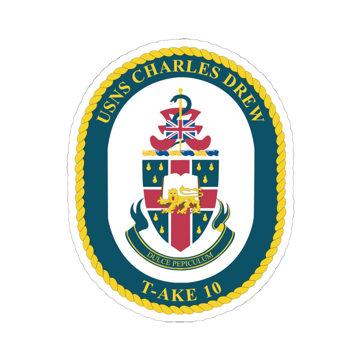 Kiss-Cut Stickers - Navy - USNS Charles Drew (T-AKE 10) wo txt
