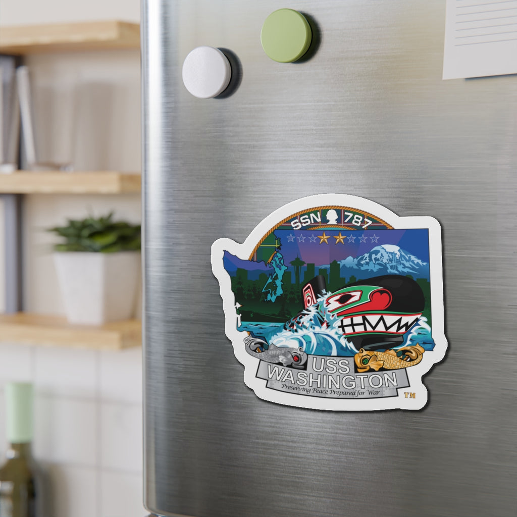 Die-Cut Magnet - Navy - USS Washington (SSN-787) wo txt X 300
