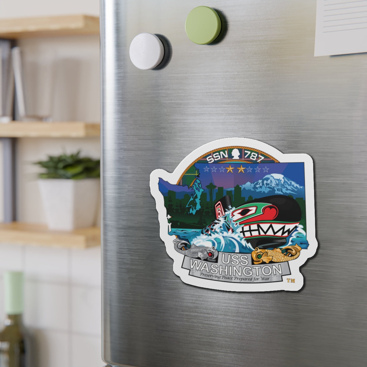 Die-Cut Magnet - Navy - USS Washington (SSN-787) wo txt X 300