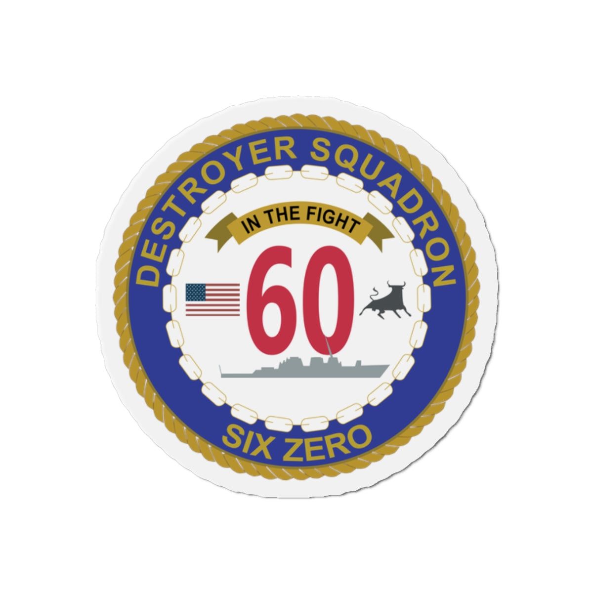 Die-Cut Magnet - Navy - Destroyer Squadron 60 wo txt
