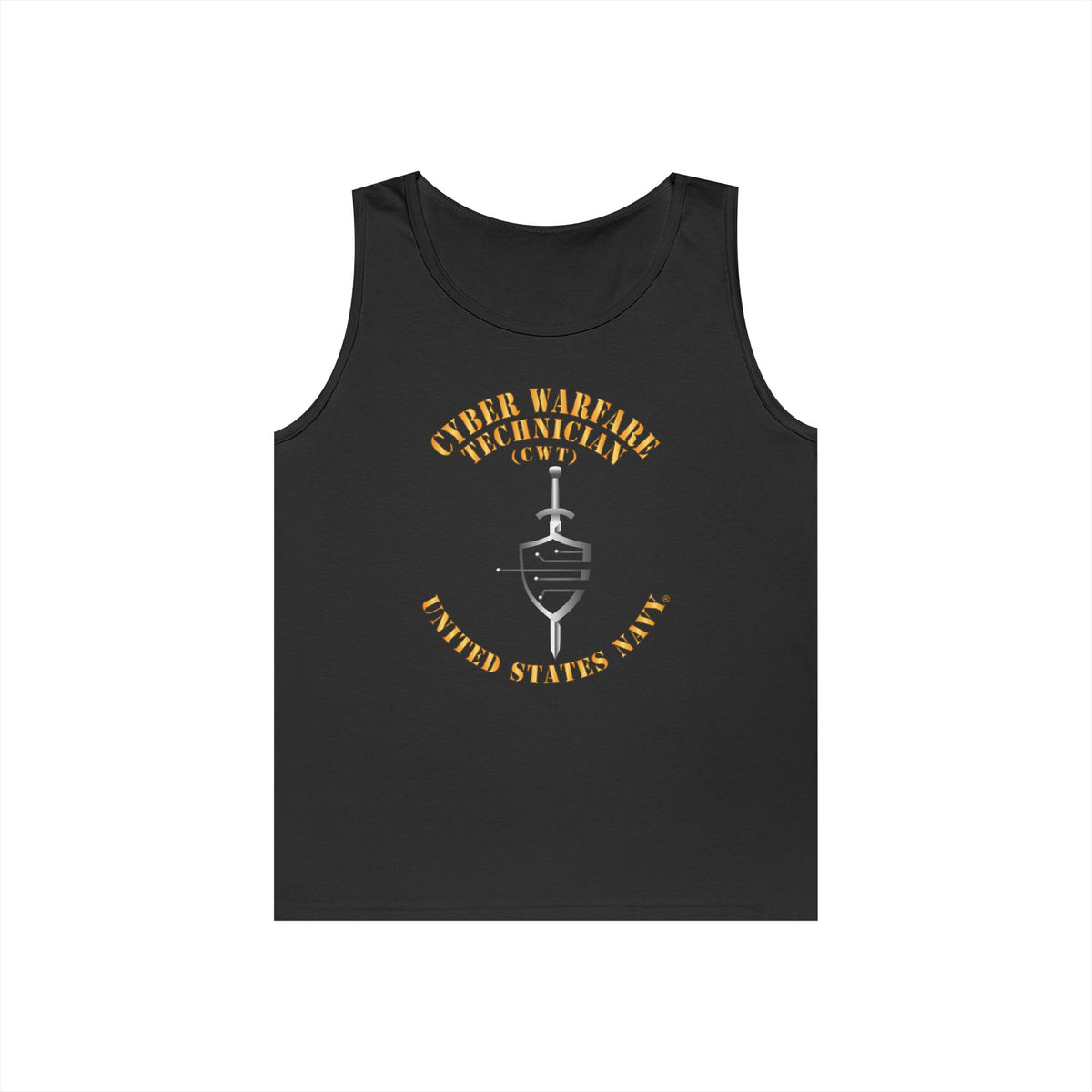 Unisex Heavy Cotton Tank Top - Navy - Rate - Cyber Warfare Technician (CWT)