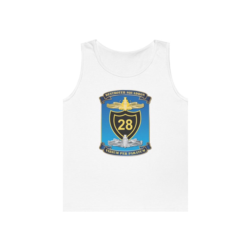 Unisex Heavy Cotton Tank Top - Navy - Destroyer Squadron 28 (DESRON-28) wo Txt