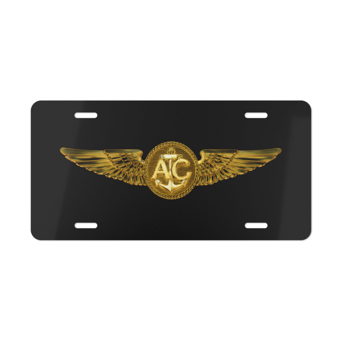 Vanity License Plate - Navy - Badge - Naval Aircrew Warfare Specialist wo txt - 3D - Enhanced