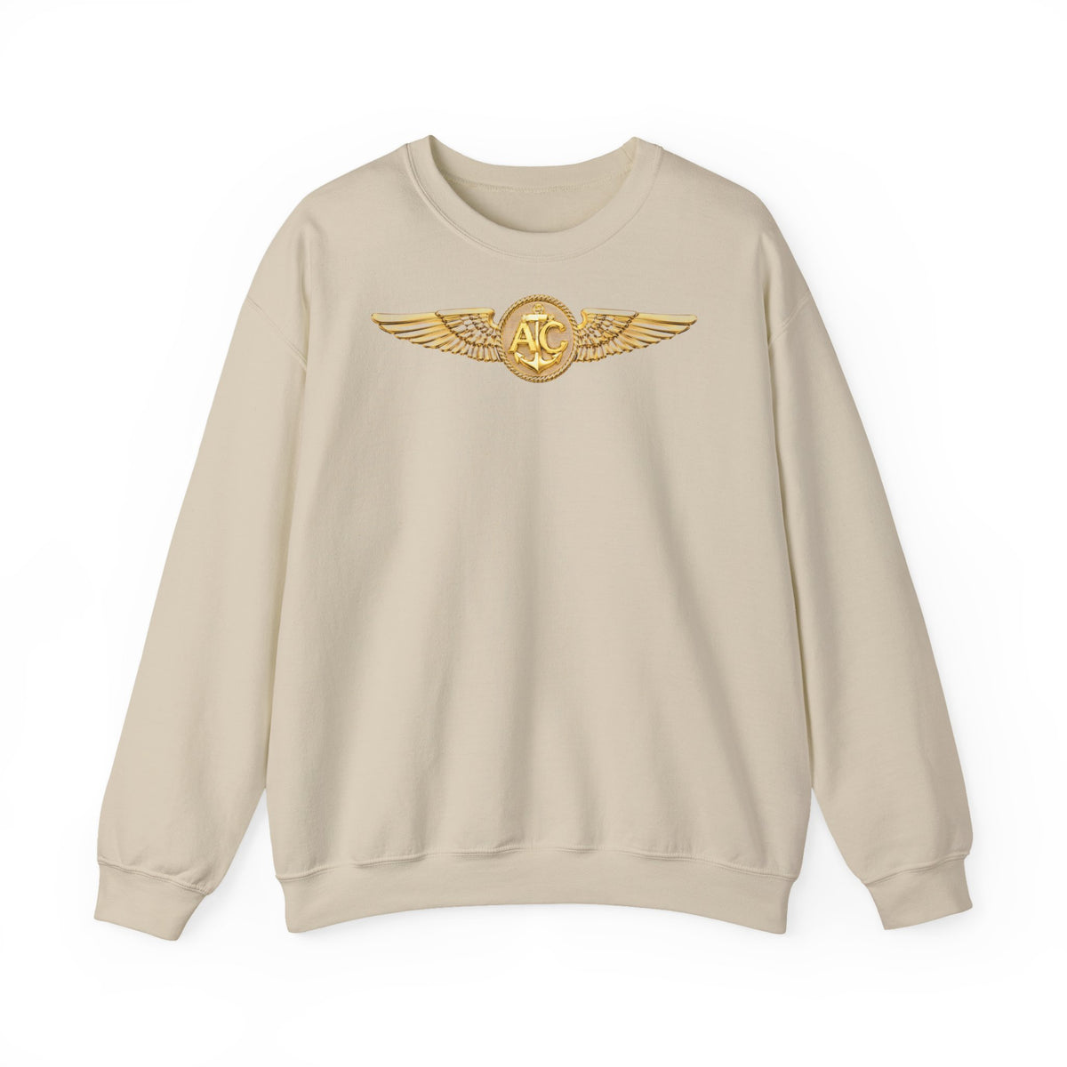 Unisex Heavy Blend™ Crewneck Sweatshirt - Navy - Badge - Naval Aircrew Warfare Specialist wo txt - 3D - Enhanced