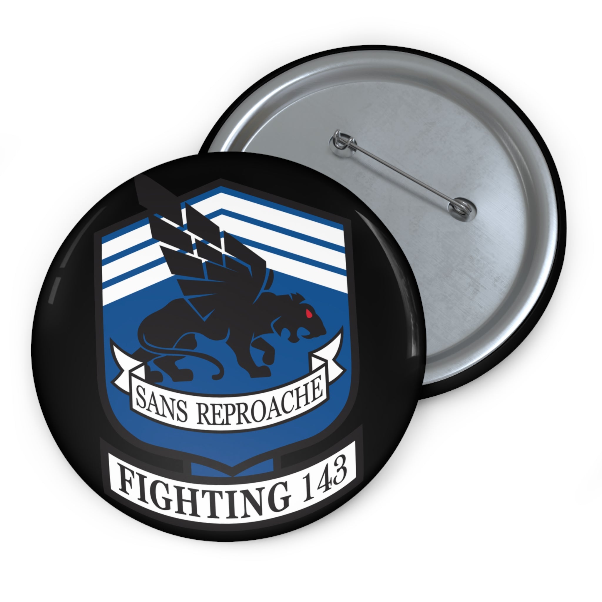 Custom Pin Button - Navy - Strike Fighter Squadron 143 (VFA-143) wo txt