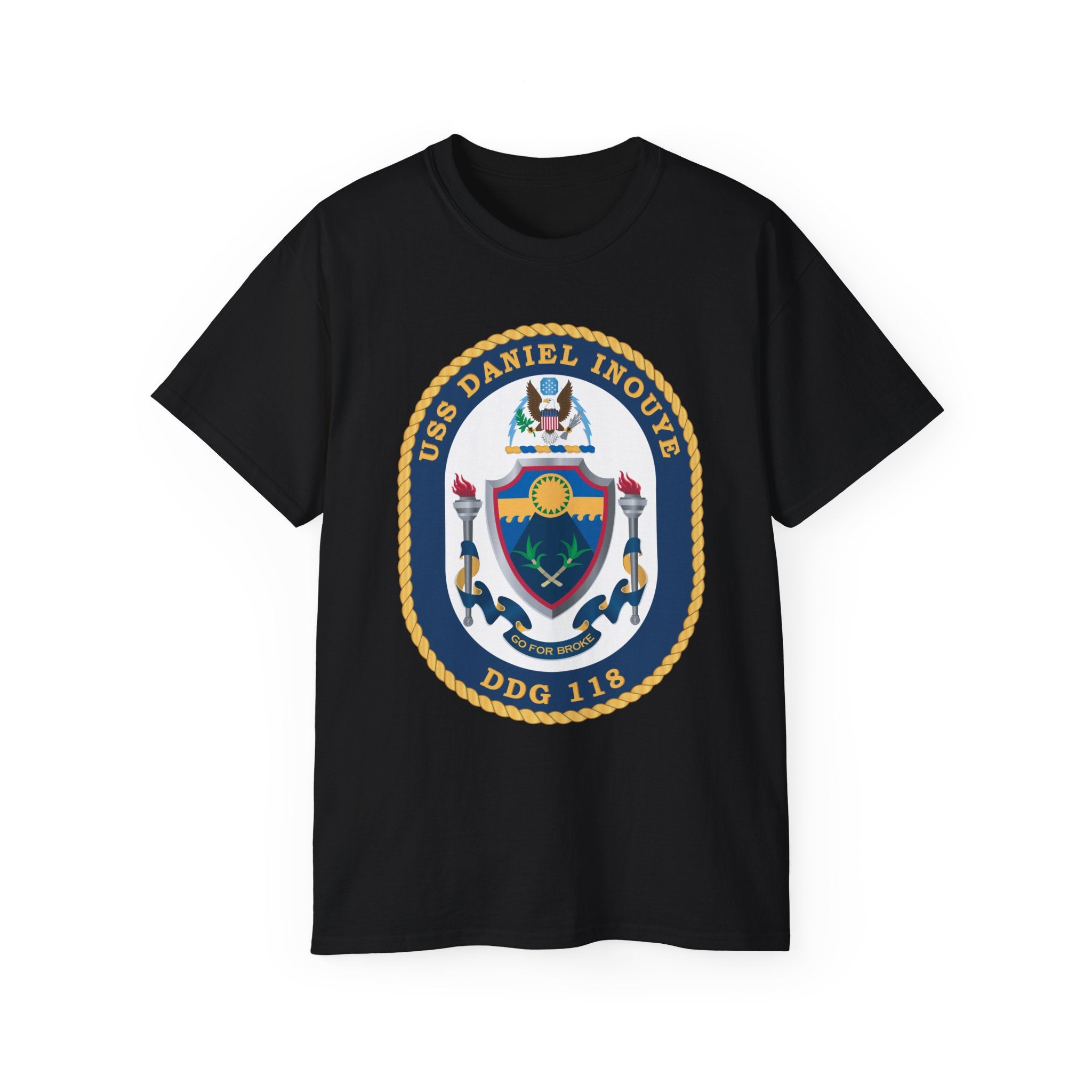 Unisex Ultra Cotton T-Shirt - Navy - USS Daniel Inouye (DDG-118) wo txt