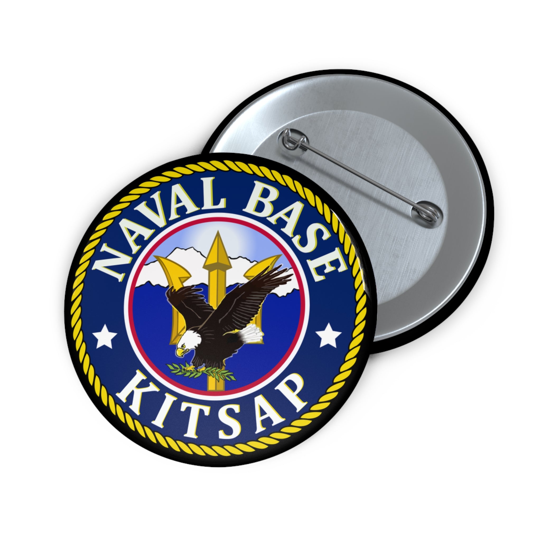 Custom Pin Button - Navy - Naval Base Kitsap wo txt