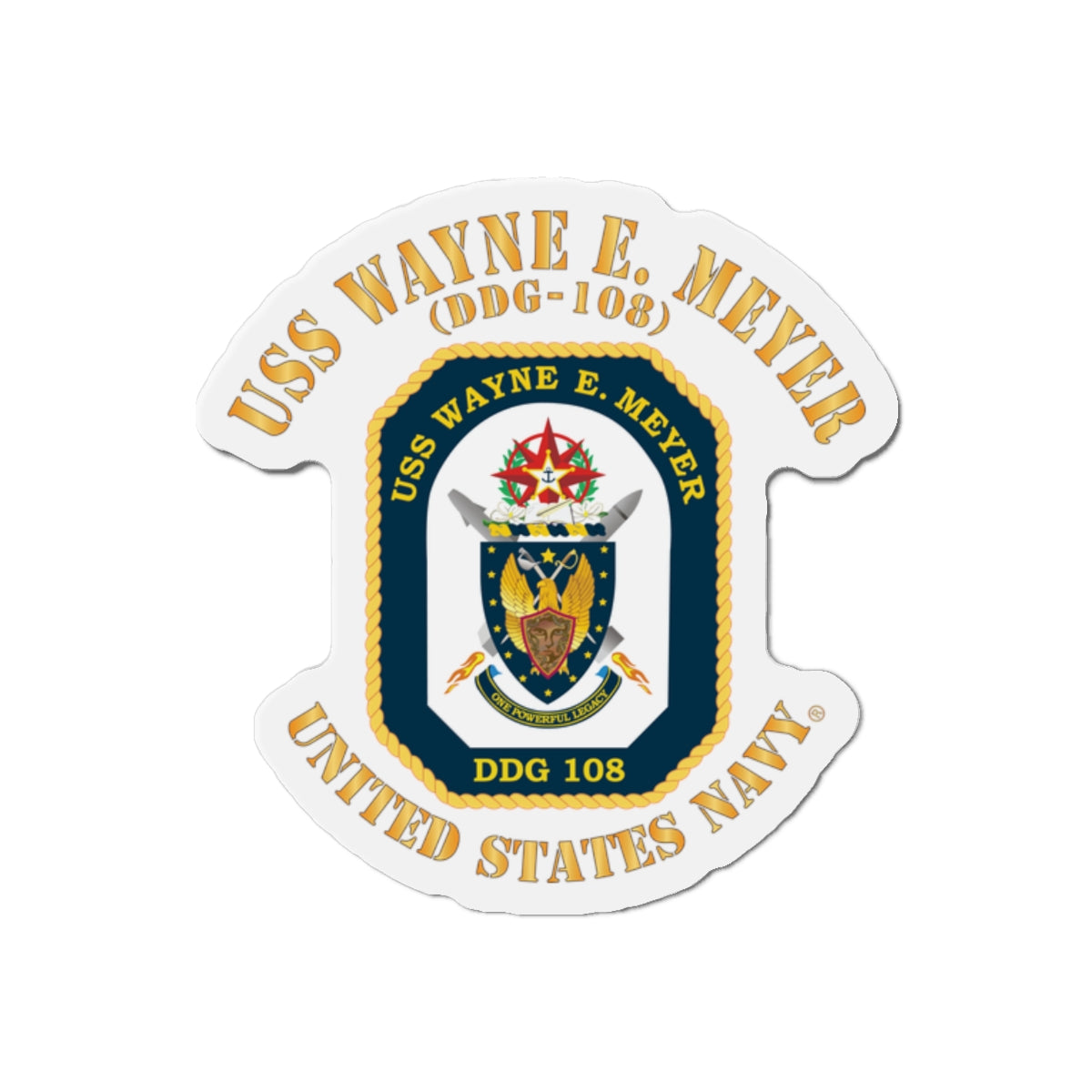 Die-Cut Magnet - Navy - USS Wayne E. Meyer (DDG-108) X 300