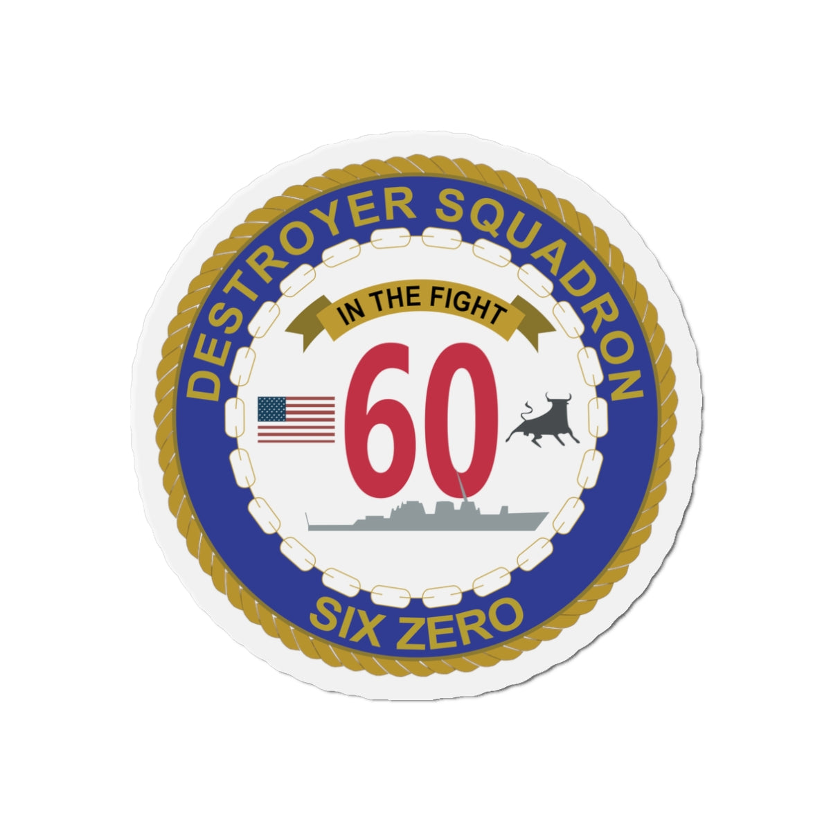 Die-Cut Magnet - Navy - Destroyer Squadron 60 wo txt