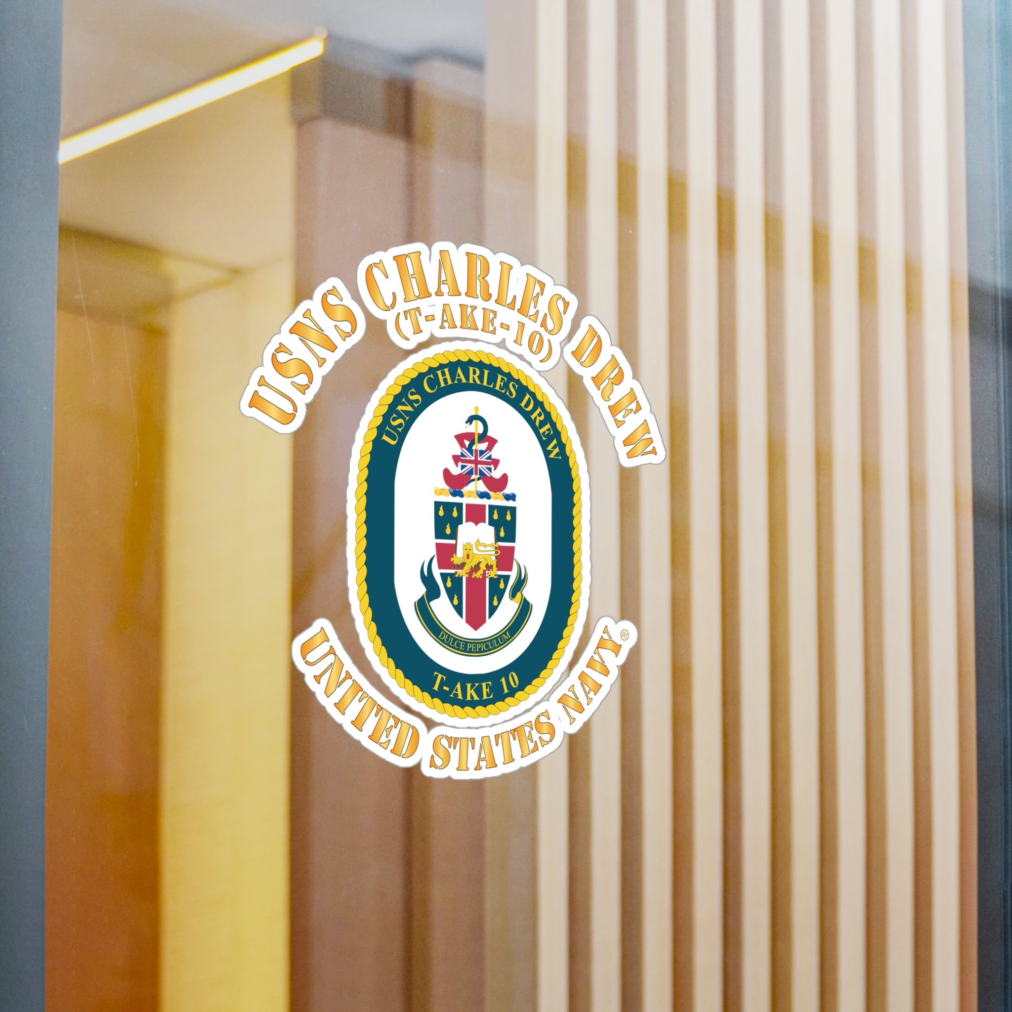 Kiss-Cut Vinyl Decal - Navy - USNS Charles Drew (T-AKE 10)