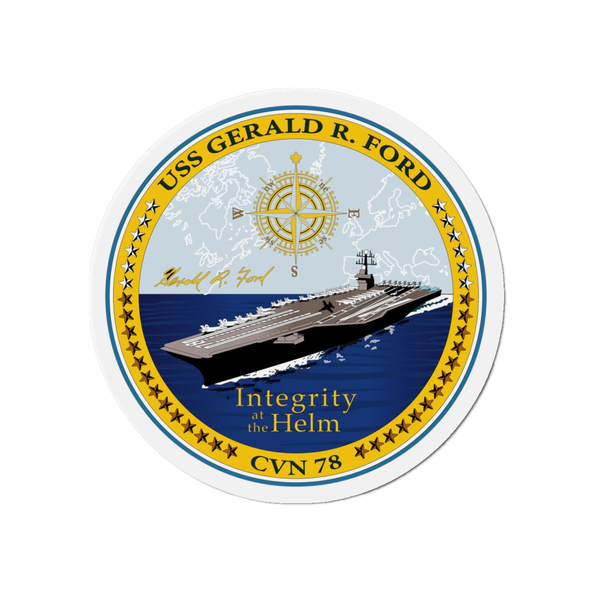 Die-Cut Magnet - Navy - USS Gerald R. Ford (CVN-78) wo txt