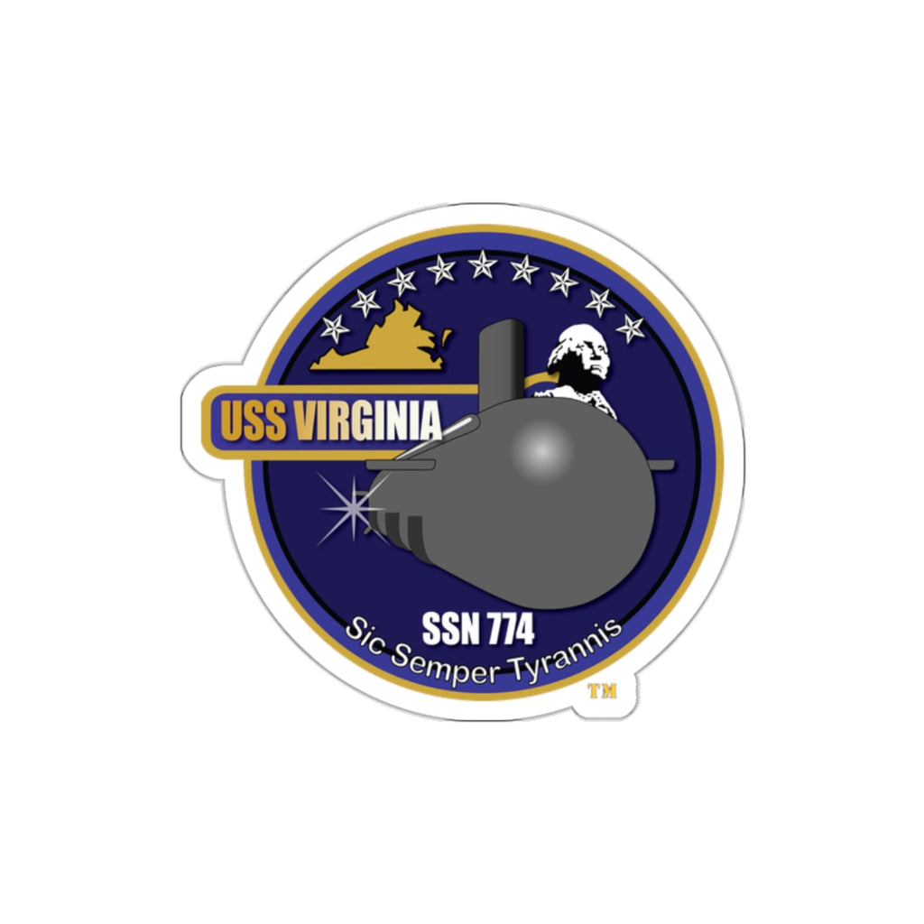 Die-Cut Vinyl Sticker - Navy - USS Virginia (SSN-774) wo txt X 300
