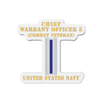 Die-Cut Magnet - Navy - Chief Warrant Officer 5 - CW05 - Combat Veteran