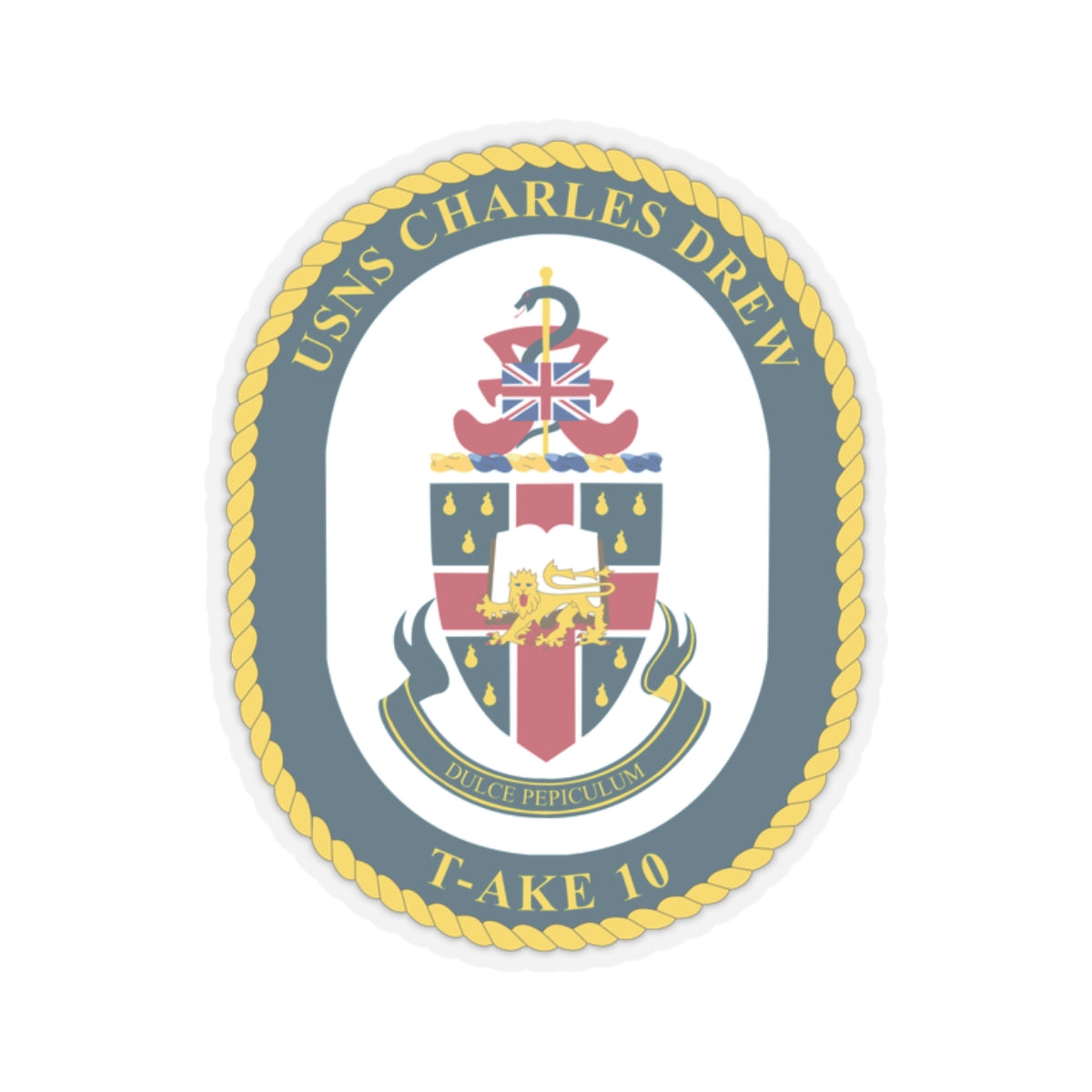 Kiss-Cut Stickers - Navy - USNS Charles Drew (T-AKE 10) wo txt