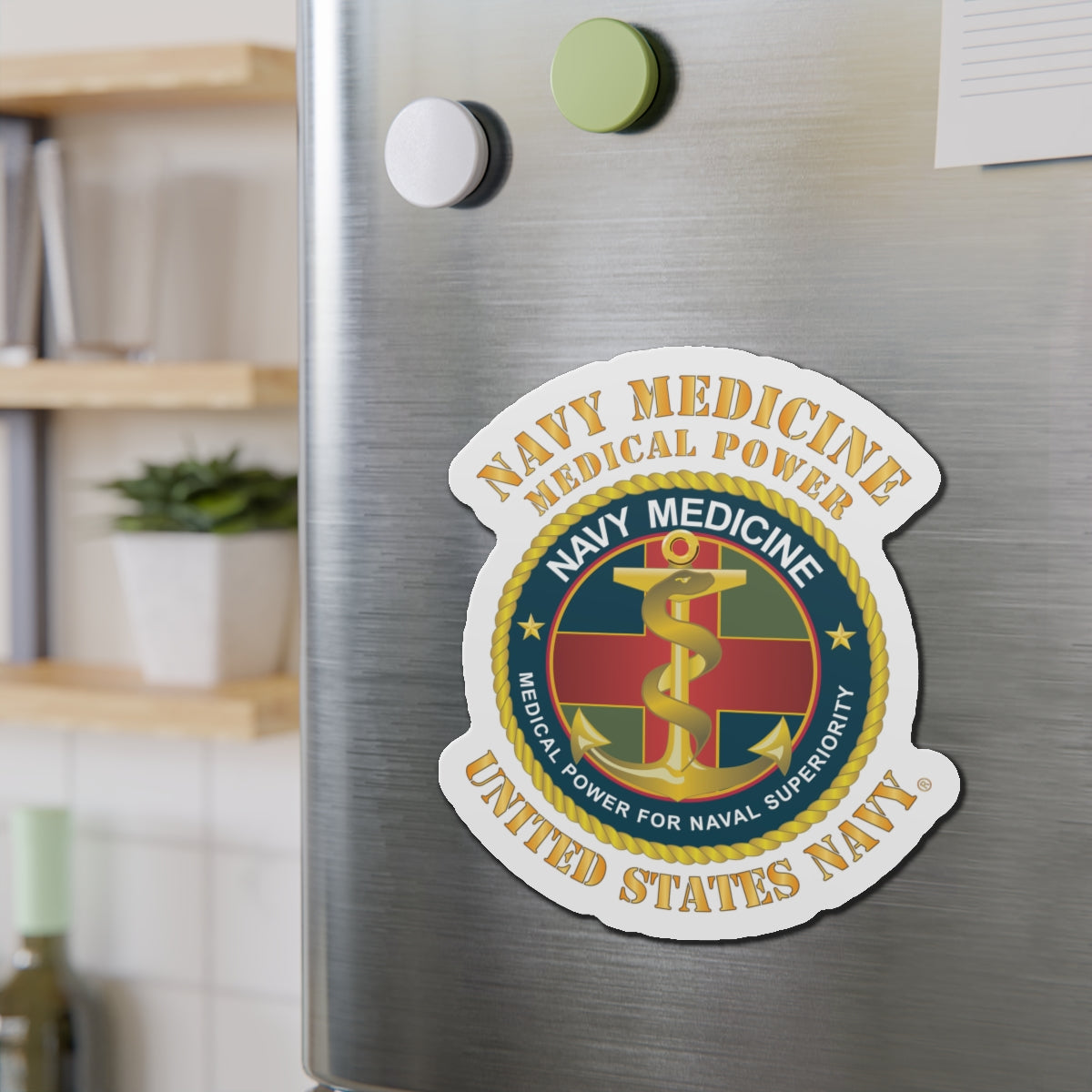 Die-Cut Magnet - Navy Medicine - Medical Power for Naval Superiority X 300