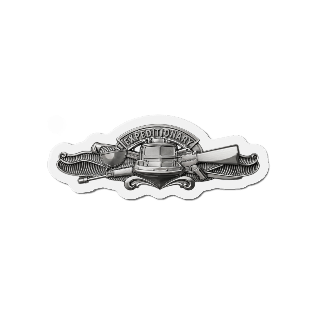 Die-Cut Magnet - Navy - Badge - Expeditionary Warfare (EXW) wo txt - Officer - 3D - Enhanced