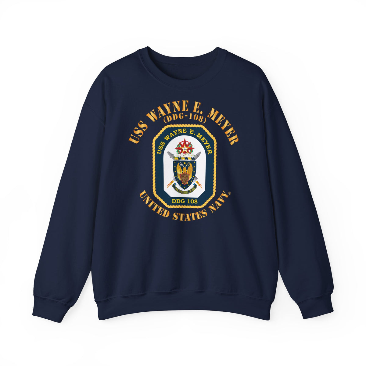 Unisex Heavy Blend™ Crewneck Sweatshirt -  Navy - USS Wayne E. Meyer (DDG-108) X 300