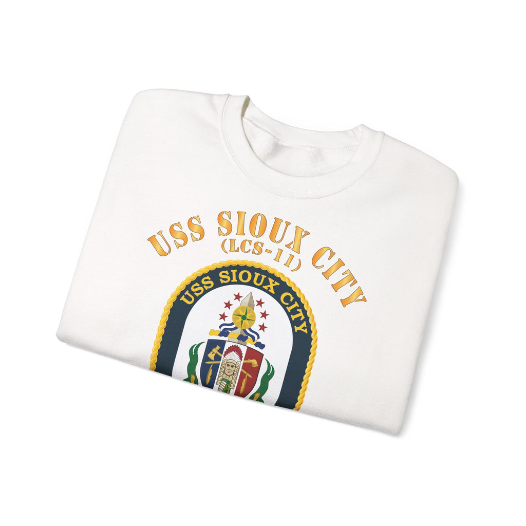 Unisex Heavy Blend™ Crewneck Sweatshirt - Navy - USS Sioux City (LCS-11)