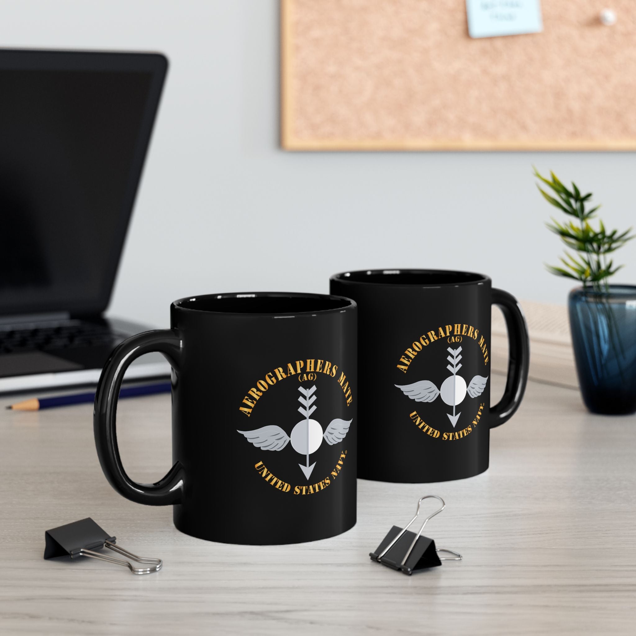 Black Mug (11oz, 15oz) - Navy - Aerographers Mate (AG) X 300
