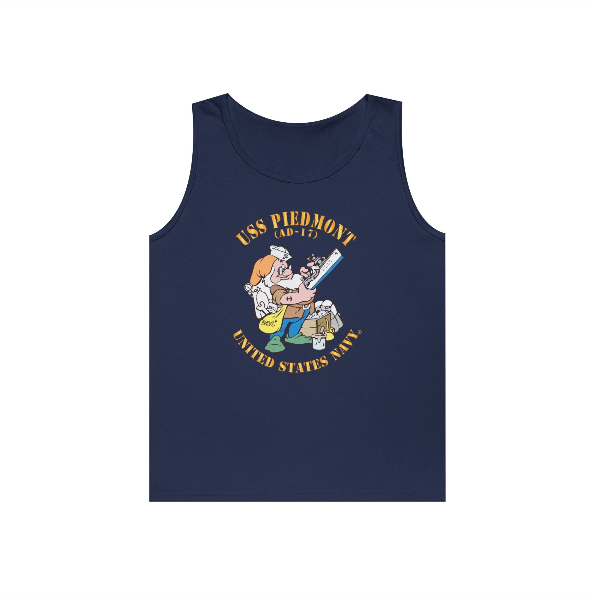 Unisex Heavy Cotton Tank Top - Navy - USS Piedmont (AD-17)