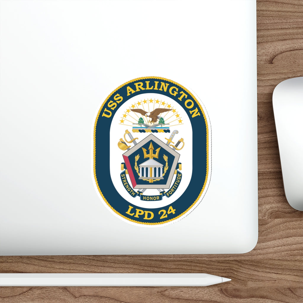 Die-Cut Vinyl Sticker - Navy - USS Arlington (LPD-24) wo txt