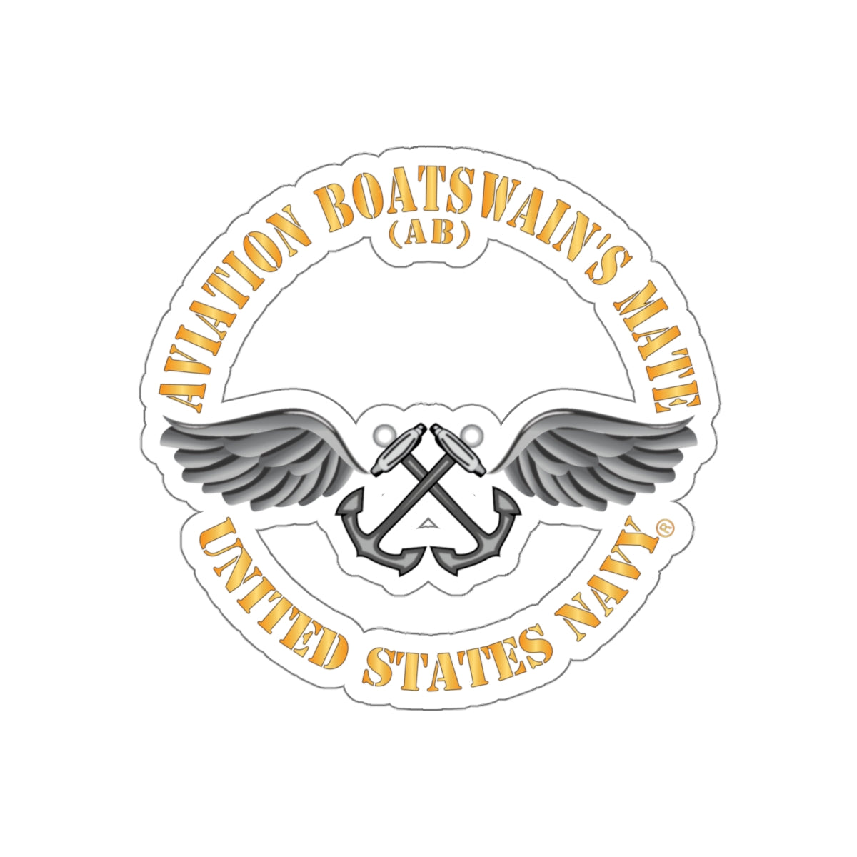 Die-Cut Vinyl Sticker - Navy - Rate - Aviation Boatswain's Mate (AB) X 300