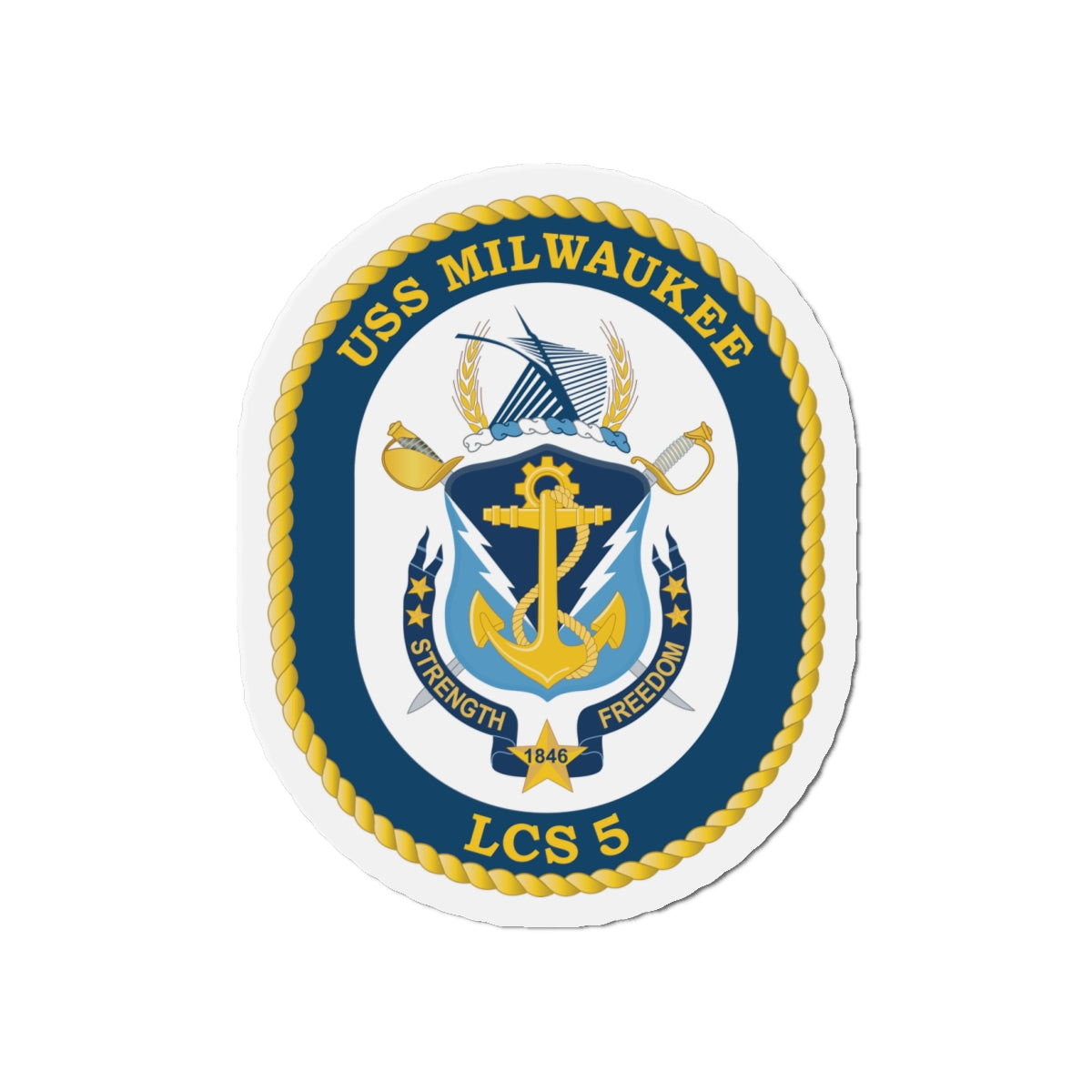 Die-Cut Magnet - Navy - USS Milwaukee (LCS-5) wo Txt X 300