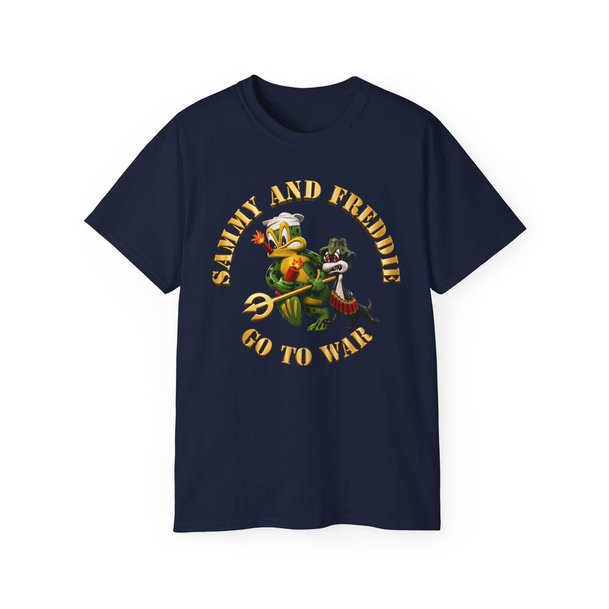 Unisex Ultra Cotton T-Shirt - Navy - SOF - Sammy - Freddie - Go to War - 3D - Enhanced