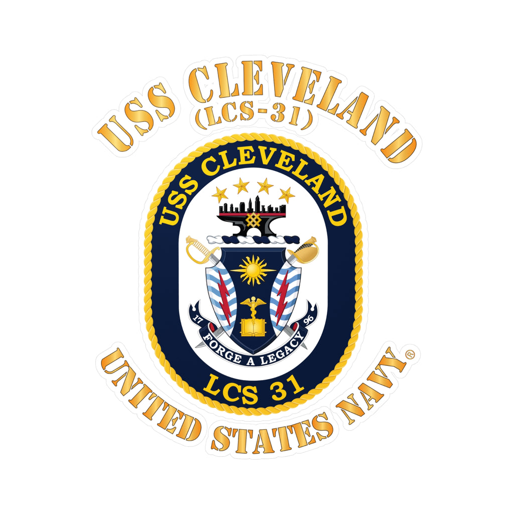 Kiss-Cut Vinyl Decal - Navy - USS Cleveland (LCS-31)