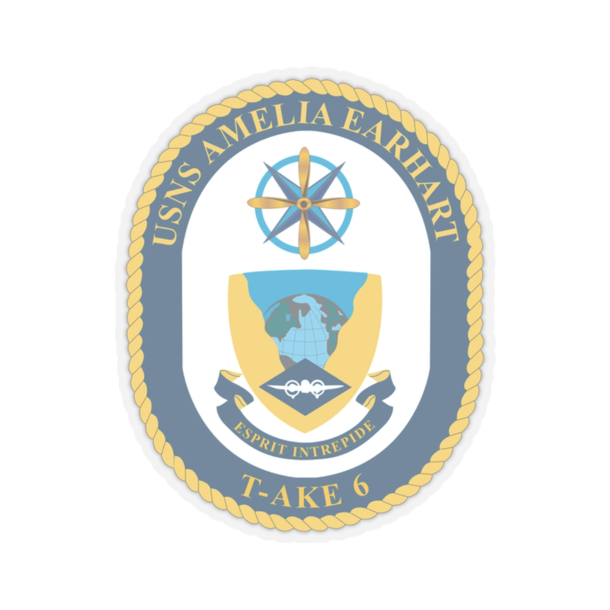 Kiss-Cut Stickers - Navy - USNS Amelia Earhart (T-AKE 6) wo txt