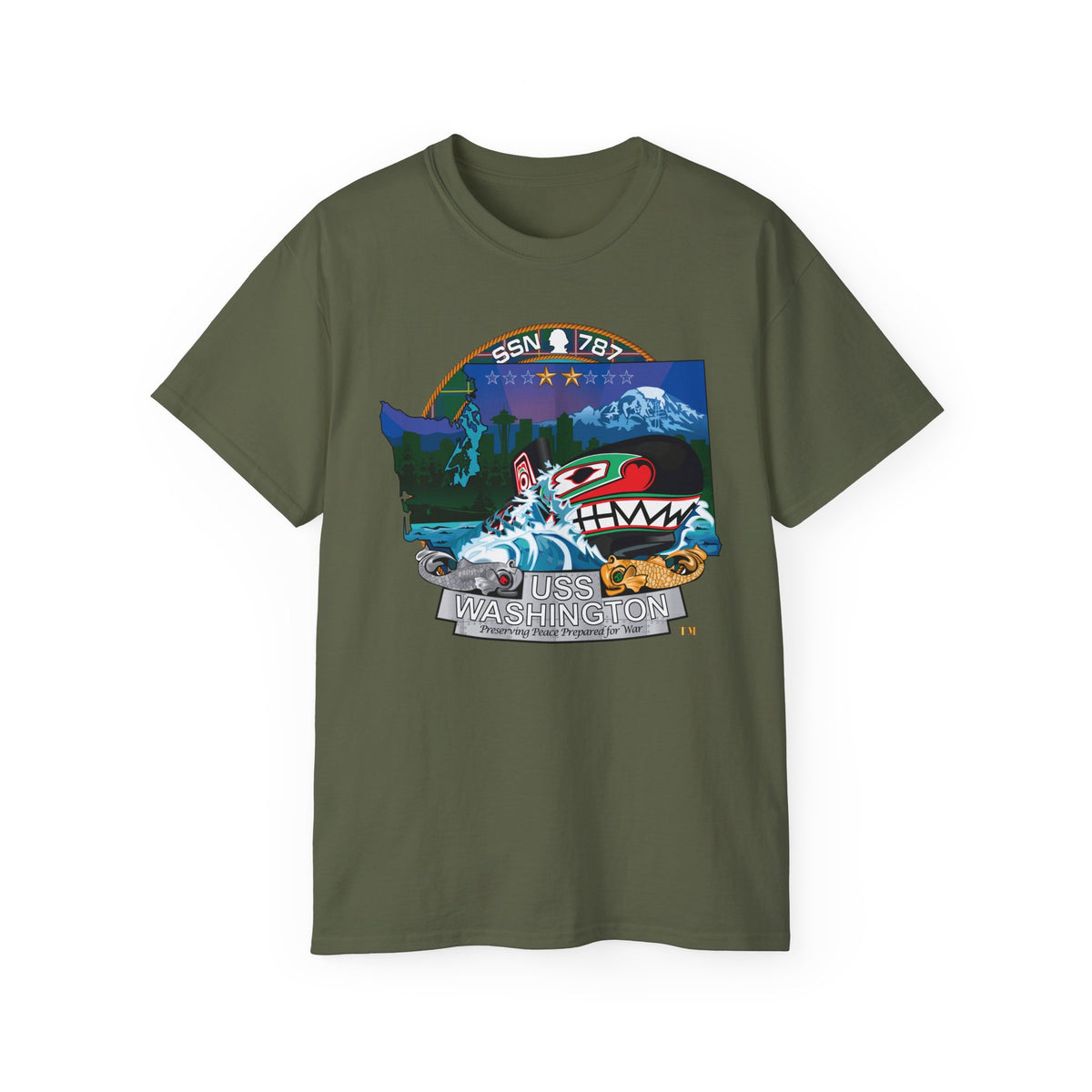 Unisex Ultra Cotton T-Shirt - Navy - USS Washington (SSN-787) wo txt X 300