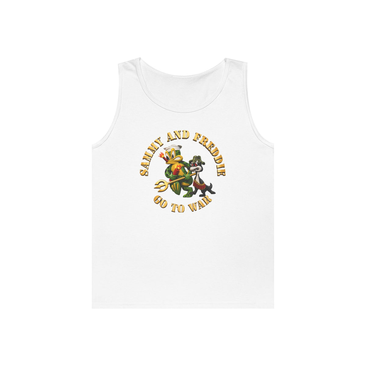 Unisex Heavy Cotton Tank Top - Navy - SOF - Sammy - Freddie - Go to War - 3D - Enhanced