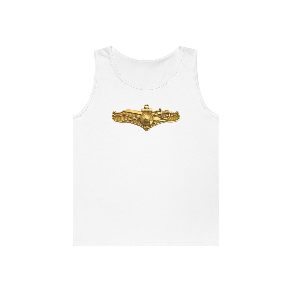 Unisex Heavy Cotton Tank Top - Navy - Badge - Information Warfare wo txt - Officer - 3D - Enhanced