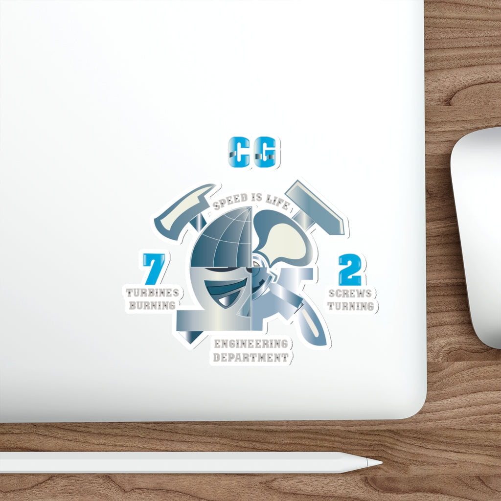 Die-Cut Vinyl Sticker - Navy - CG 72 - Engineering Department