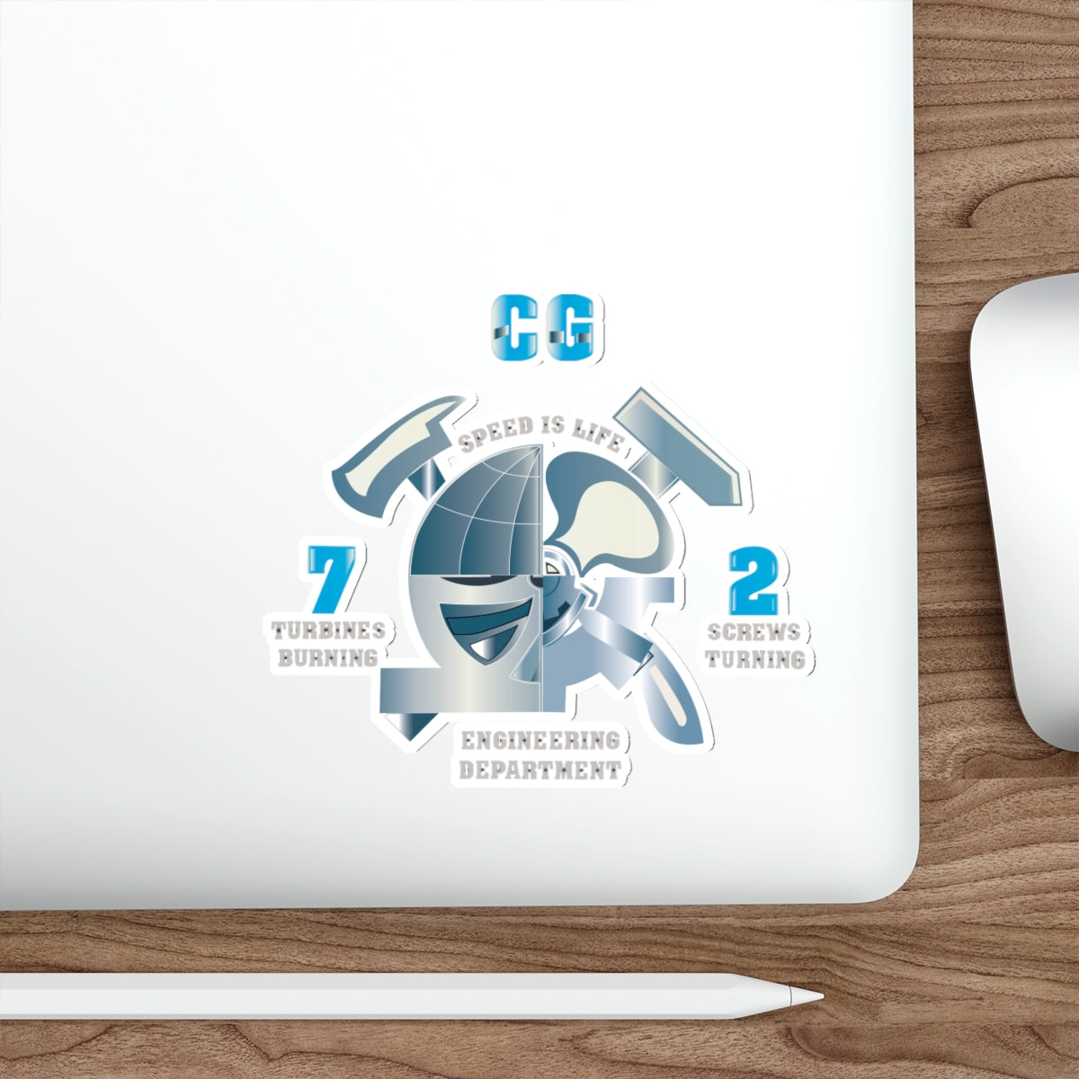 Die-Cut Vinyl Sticker - Navy - CG 72 - Engineering Department