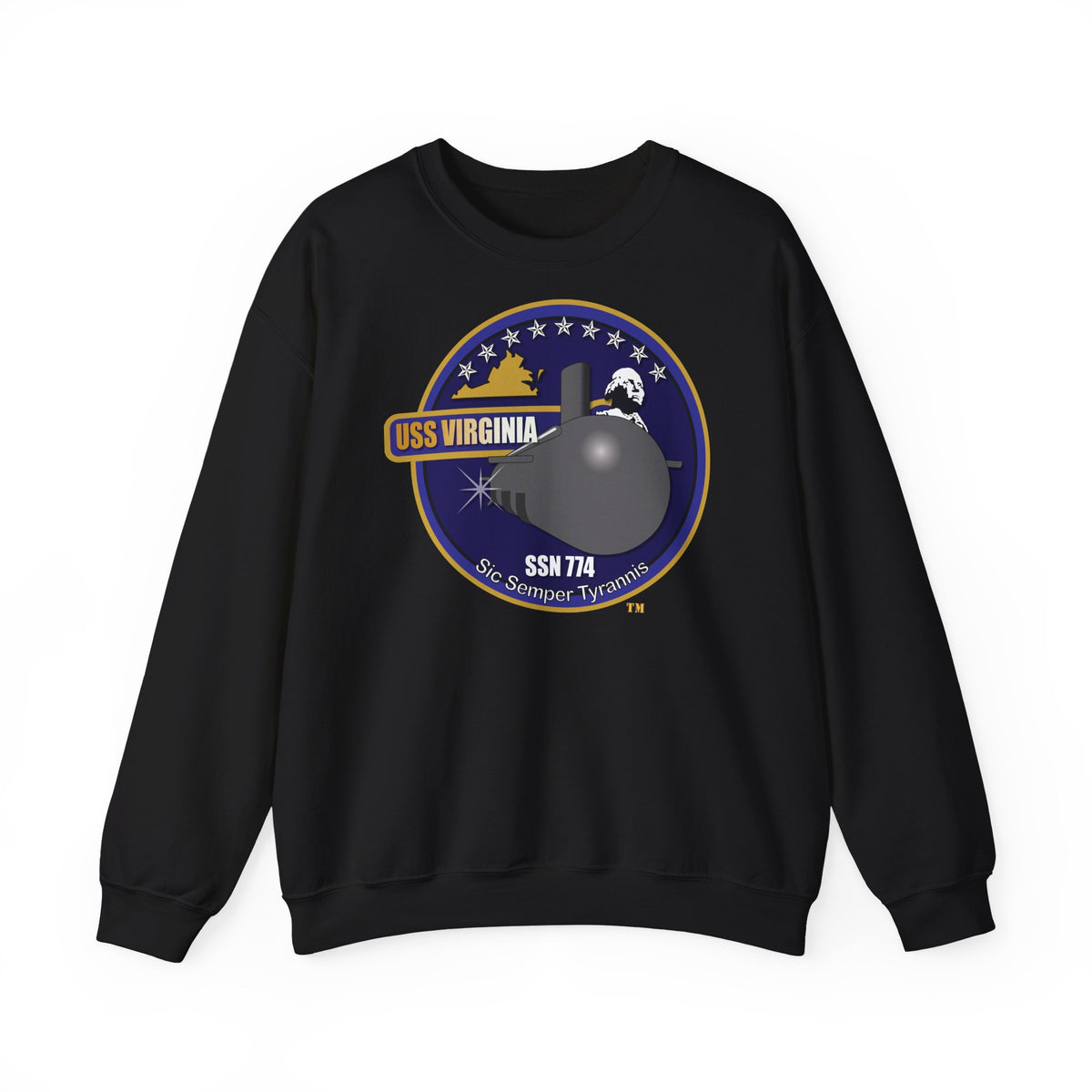 Unisex Heavy Blend™ Crewneck Sweatshirt -  Navy - USS Virginia (SSN-774) wo txt X 300