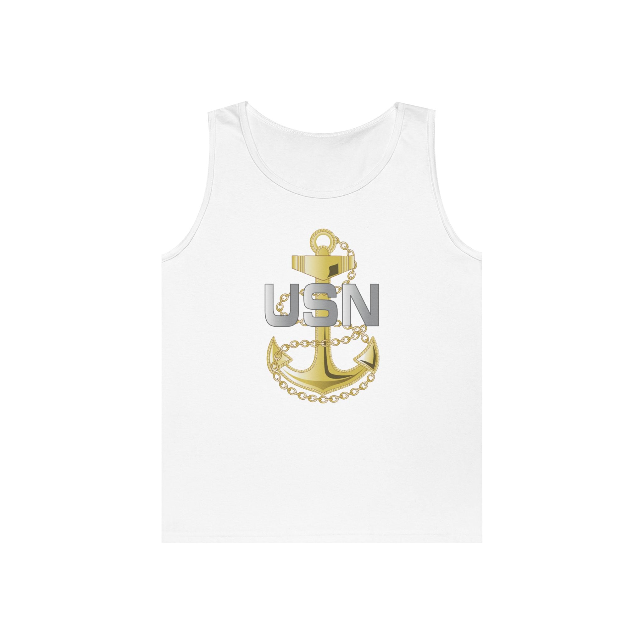 Unisex Heavy Cotton Tank Top - Navy - Fouled Anchor wo txt