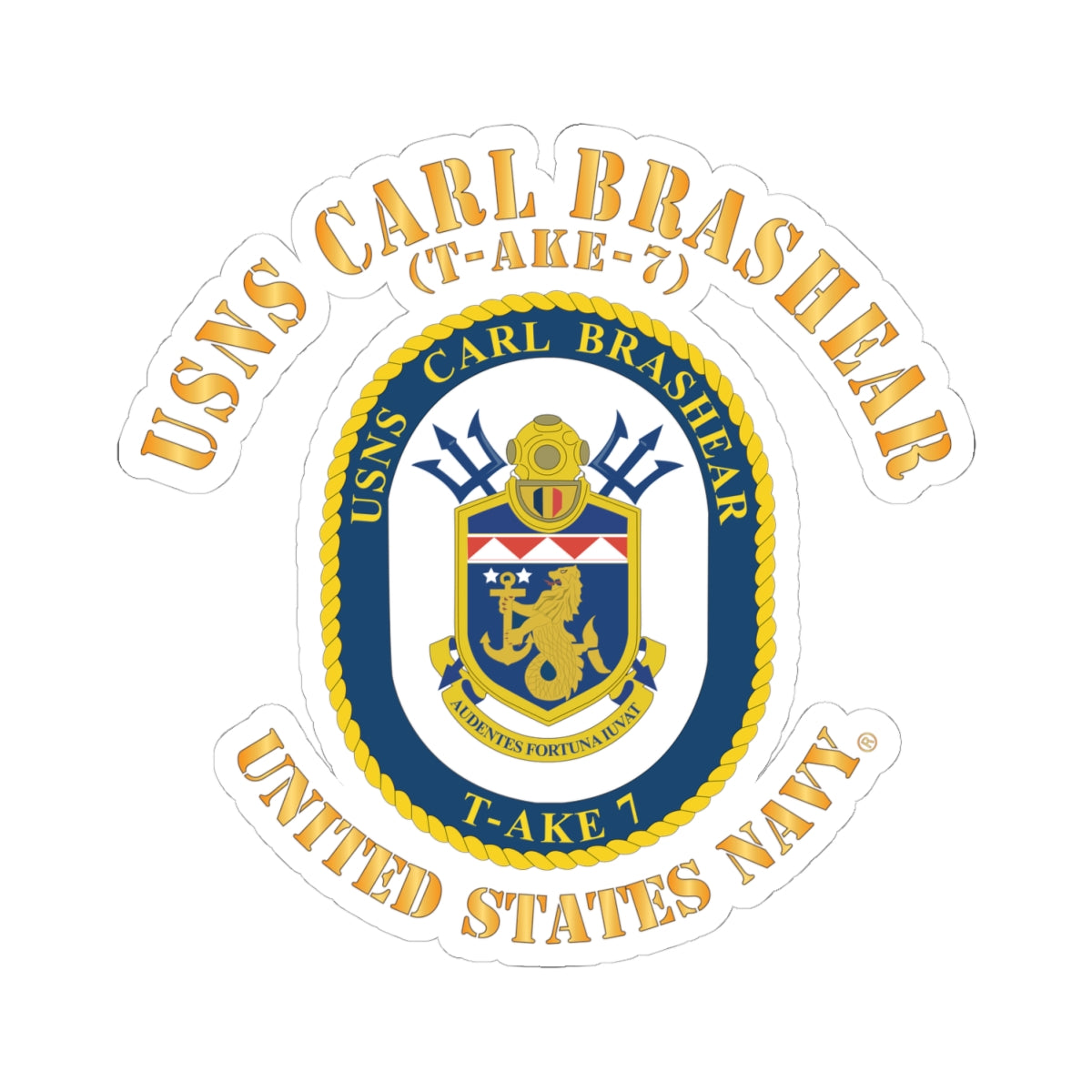 Kiss-Cut Stickers - Navy - USNS Carl Brashear (T-AKE 7)
