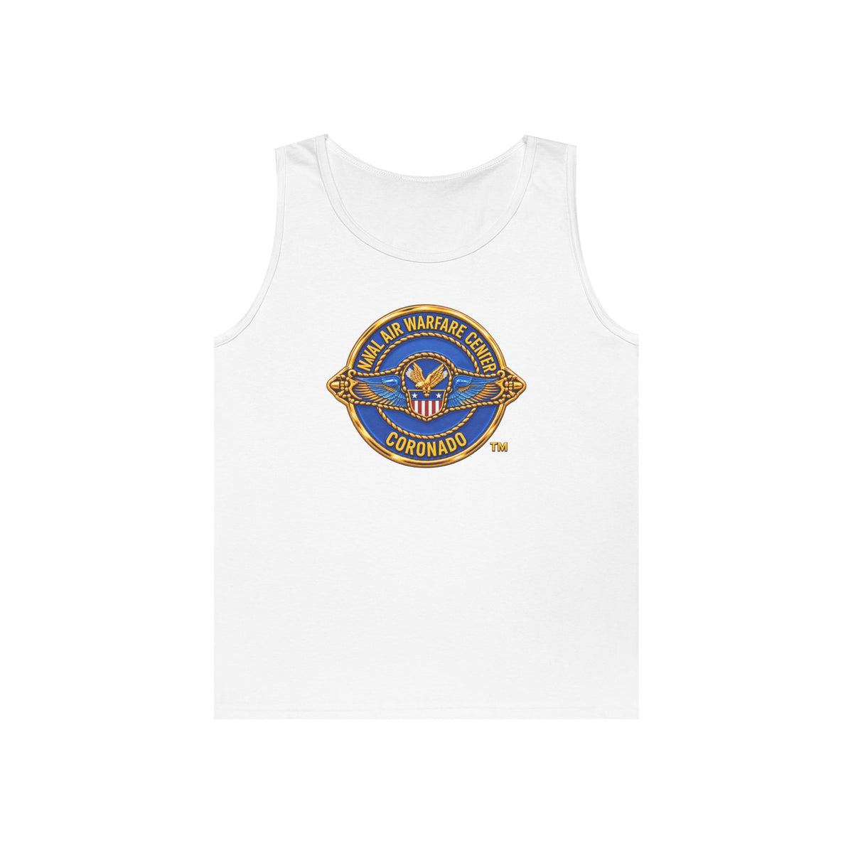 Unisex Heavy Cotton Tank Top - Navy - Naval Air Warfare Center - Coronado - Crest - 3D - Enhanced