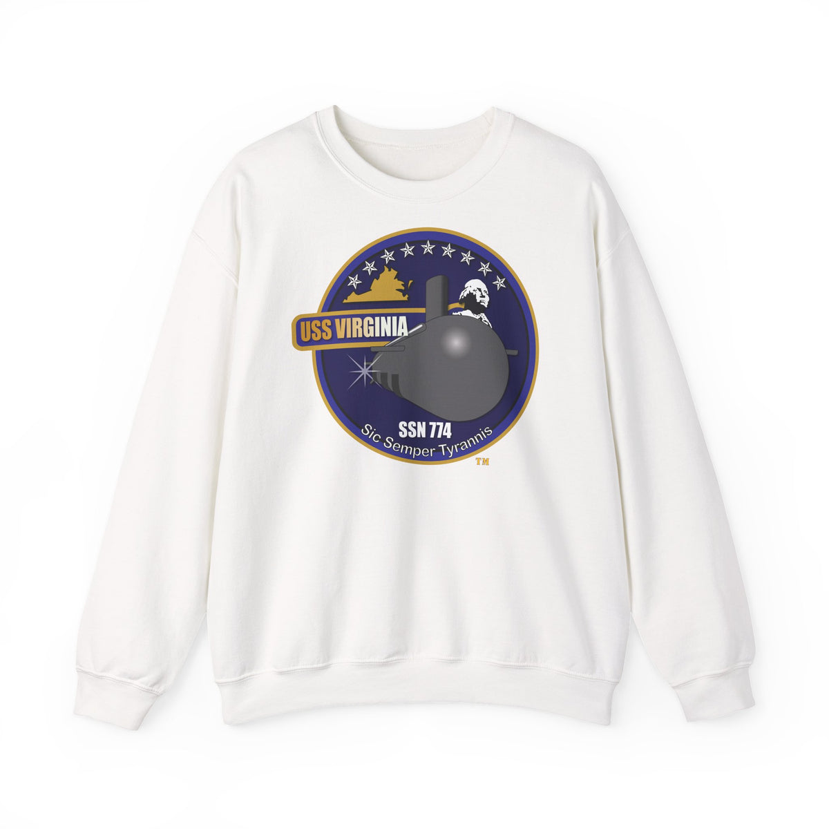 Unisex Heavy Blend™ Crewneck Sweatshirt -  Navy - USS Virginia (SSN-774) wo txt X 300