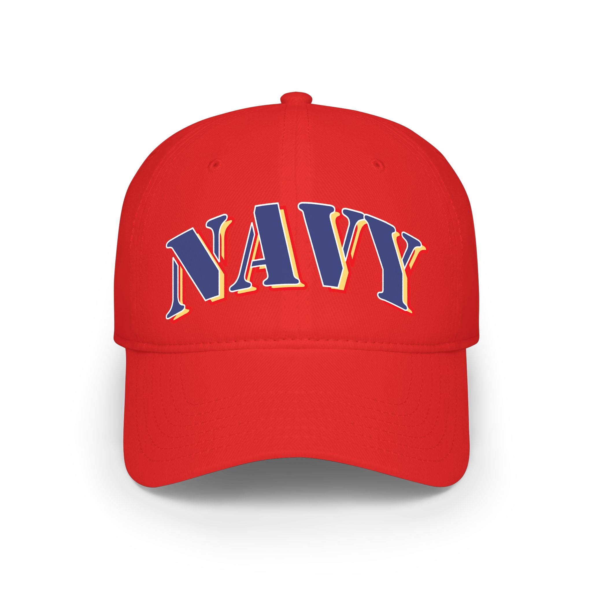 NAVY DTF Baseball Cap — Red Low Profile Hat for Military & Patriotic Fans